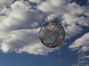 Flying sphere next to the National Gallery's entrance. Canberra. Australia.