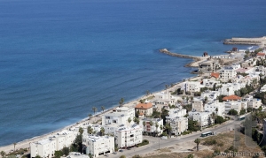 View from Mount Carmel to Galshanim beach. Haifa. Israel.