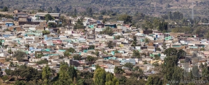 Bird eye view of ancient walled city of Jugol. Harar. Ethiopia.