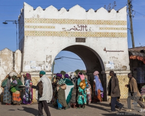 HARAR, ETHIOPIA - DECEMBER 24, 2013: Unidentified people of anci