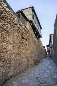 Narrow alleyway of ancient city of Jugol in the morning. Harar. Ethiopia.
