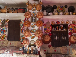Typical interior of traditional house in ancient city of Jugol. Harar. Ethiopia.