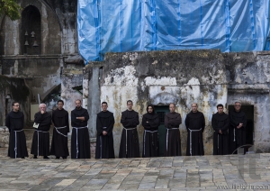 Franciscan Fathers on Friday via Dolorosa procession. Jerusalem.
