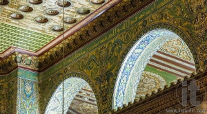 Interior of Dome on the Rock. Jerusalem, Israel.