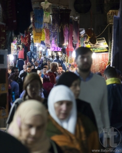 People on Beit HaBad Street. Jerusalem, Israel.