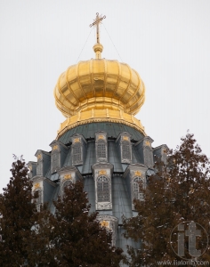 Cupola of Resurrection cathedral in New Jerusalem near Istra. Moscow Region. Russia