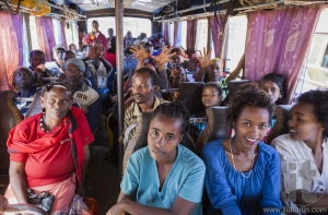 People on the bus waiting for departure. Sodo Wolaita. Ethiopia.