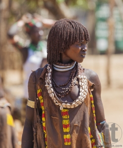 Hamar woman at village market.