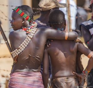 Hamar women at village market.