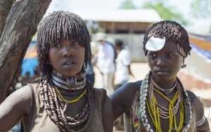 Hamar women sellers at village market.