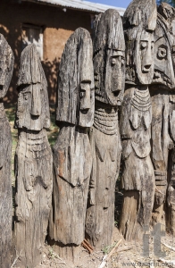 Waga - carved wooden grave markers sometimes misleadingly referred as totems . Arfaide (near Karat Konso). Ethiopia.