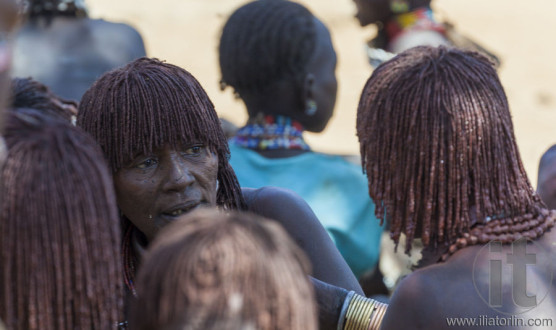 Hamar women at village market.
