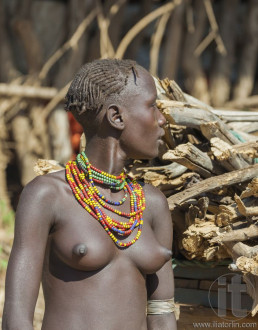 Portrait of Dassanech girl. Omorato, Ethiopia.