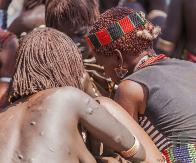Hamar women at village market.