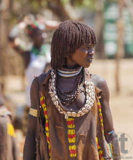 Hamar woman at village market.