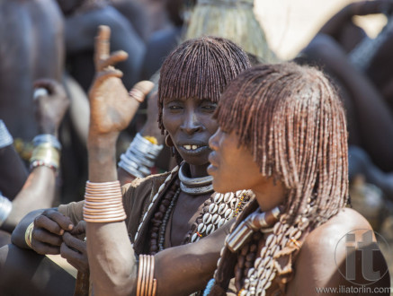Hamar women at village market.