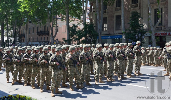 Soldiers getting ready for military parade. Tbilisi. Georgia.