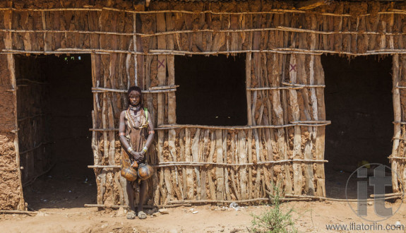 Hamar woman at village market.