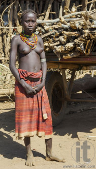 Portrait of Dassanech girl. Omorato, Ethiopia.
