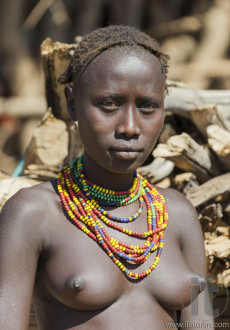 Portrait of Dassanech girl. Omorato, Ethiopia.