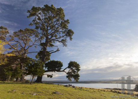 View over the lake Coila towards Tuross Head. Bingie. Nsw. Australia.