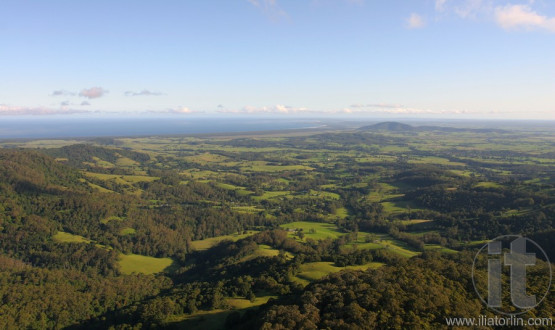 View from drawing rooms lookout towards town of Berry and coast. Australia.
