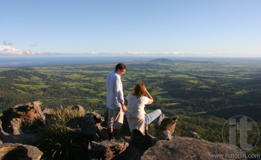 View from drawing rooms lookout towards town of Berry and coast. Australia.
