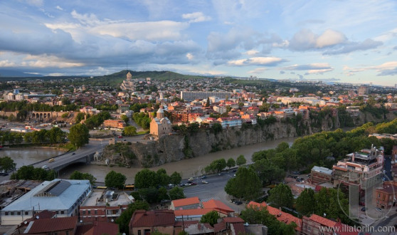 Bird eye view panorama. Tbilisi. Georgia.