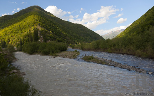Black Aragvi and White Aragvi rivers. Georgia.