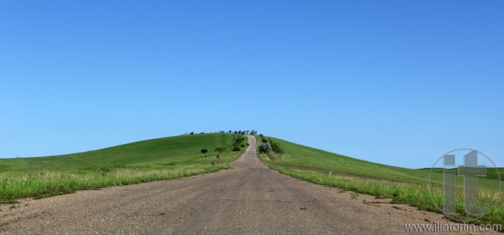 Meadows and country road. Kakheti. Georgia.