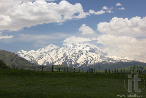 Mountains landscape near Mestia village. Upper Svaneti. Georgia