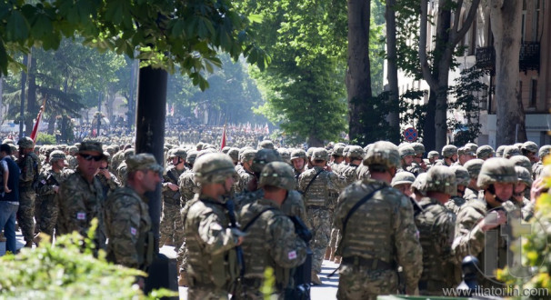 Soldiers getting ready for military parade. Tbilisi. Georgia.