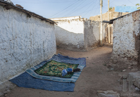 Everything is prepared for coffee ceremony. Ancient city of Jugol. Harar. Ethiopia.