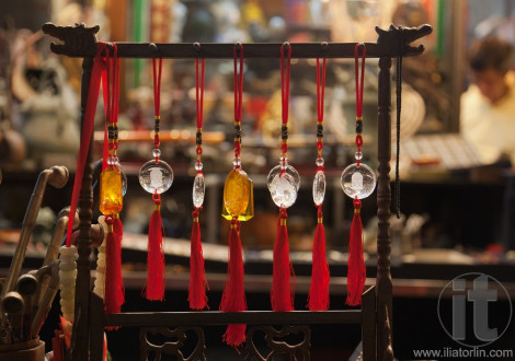 Amulets for sale on Cat Street Market. Hong Kong.