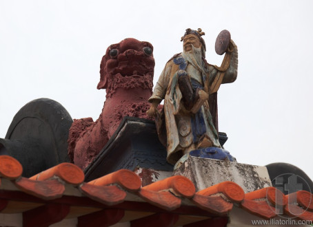 Roof detail of Pak Tai Temple. Cheung Chau. Hong Kong.