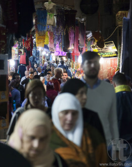 People on Beit HaBad Street. Jerusalem, Israel.