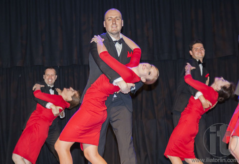 Salsa performance dancing. Casino Royal Black Tie ball. Roundhouse Kensington. Sydney. Australia.