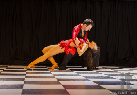 Salsa performance dancing. Casino Royal Black Tie ball. Roundhouse Kensington. Sydney. Australia.