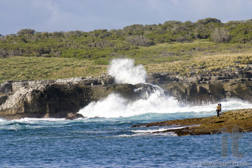 Huge waves hit Bowen island Booderee National Park. NSW. Austral