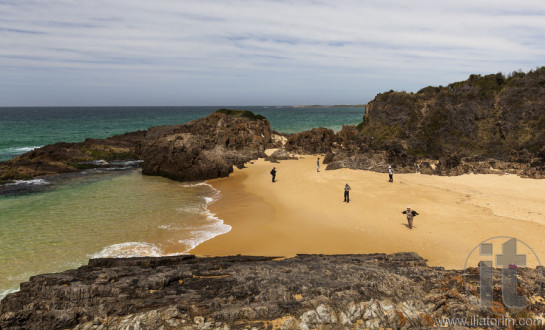 People at Mullimbura point beach near Bingi. Nsw. Australia.