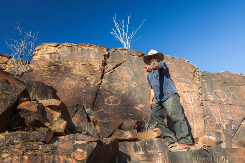 Chambers Gorge aboriginal engraving site. Flinders Ranges. South Australia