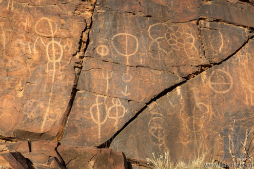 Chambers Gorge aboriginal engraving site. Flinders Ranges. South Australia