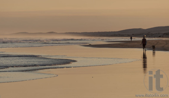 Sunset on Stockton Beach. Port Stephens. Anna Bay. Australia.