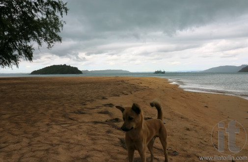 Beach on Bamboo Island (Ko Russei) near Sihanoukville, Cambodia.