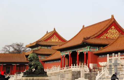 View towards Gate of Supreme Harmony. Forbidden City. Beijing. China