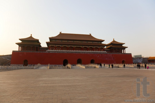 View Towards Meridian Gate from Gate of Supreme Harmony. Forbidden City. Beijing. China