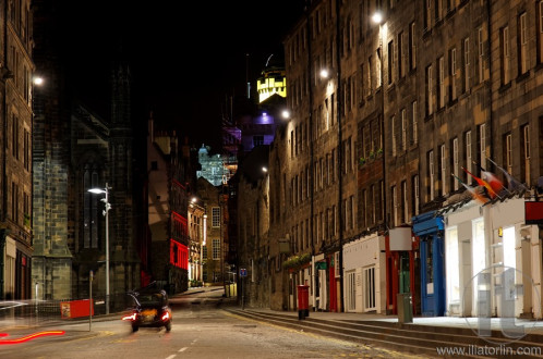Old town at night. Edinburgh. Scotland. UK.