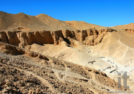 View over the Valley of Kings near Luxor, West Bank, Egypt