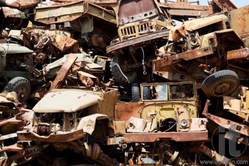 Tank Graveyard (Cemetery). Asmara. Eritrea. Africa.