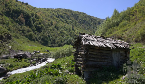 Abandoned mill near the village of Khe. Svaneti. Georgia.